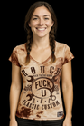Damen V-Cut Slim Shirt RUSTY – "Fuck U"