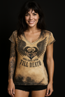 Damen V-Cut Slim Shirt RUSTY – "Till Death"