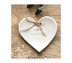 Ringschalen Herz, rustikale personalisierte Ringteller mit Initialen und kleinem Herz in Farbe