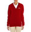 Women's Harriton® Cardigan Sweater (Red)