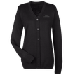Women's Harriton® Cardigan Sweater (Black)