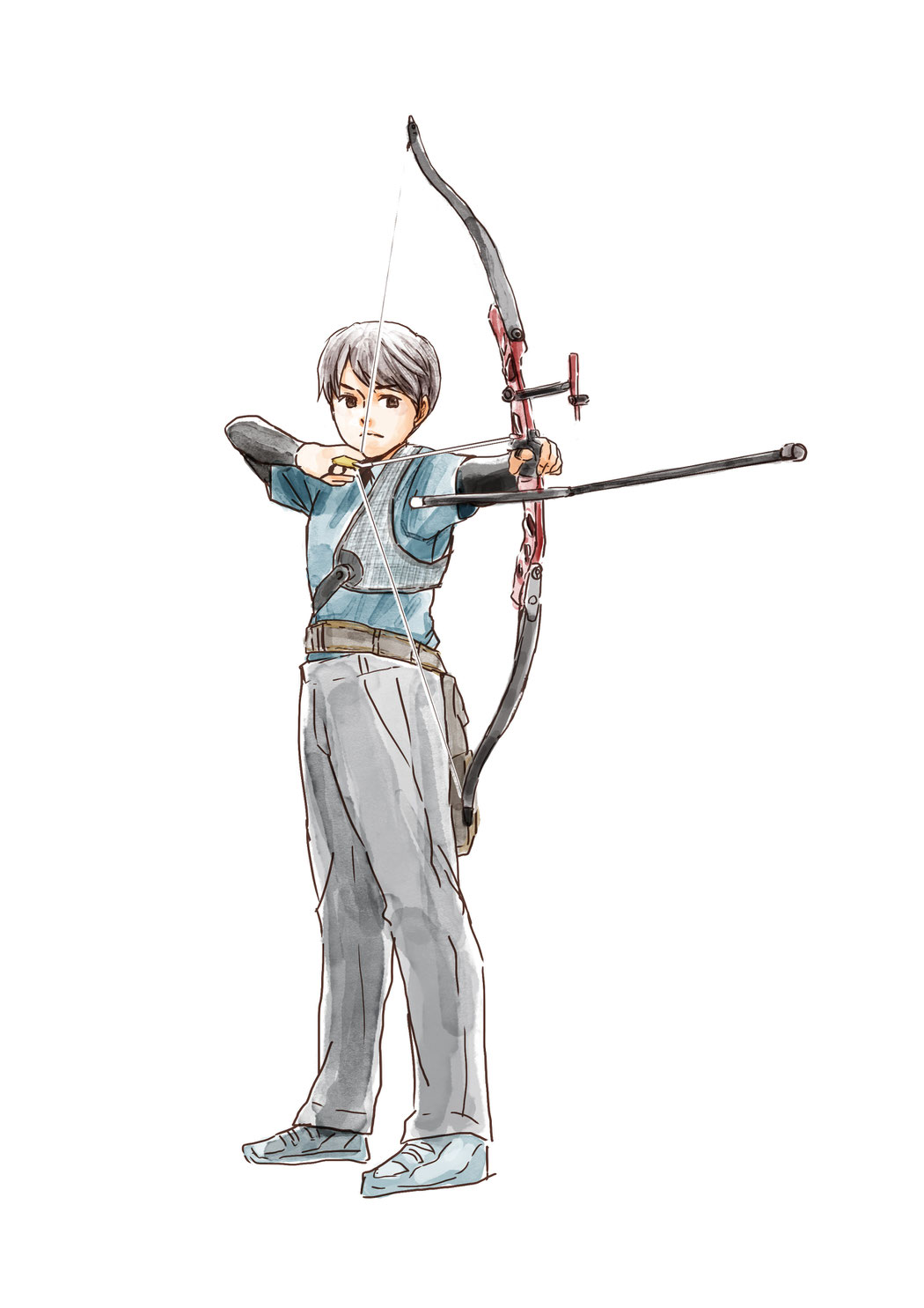 東温高校 アーチェリー部イラスト