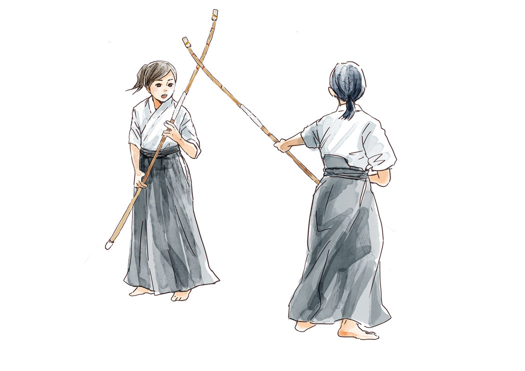 東温高校 なぎなた部イラスト