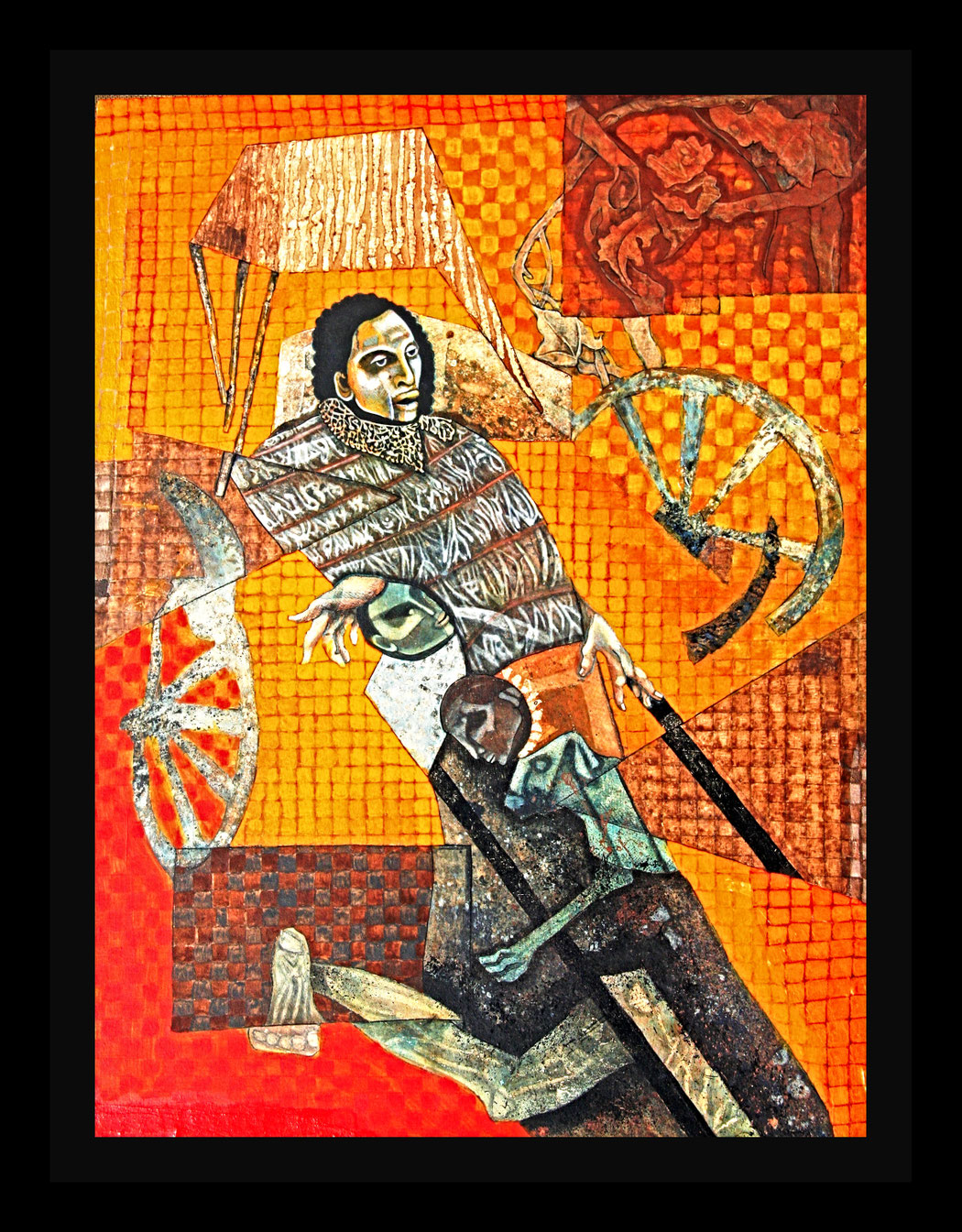 THE RICKSHAW - Size: 24x24 ins. Medium: egg tempera on board.    -    # egg tempera
