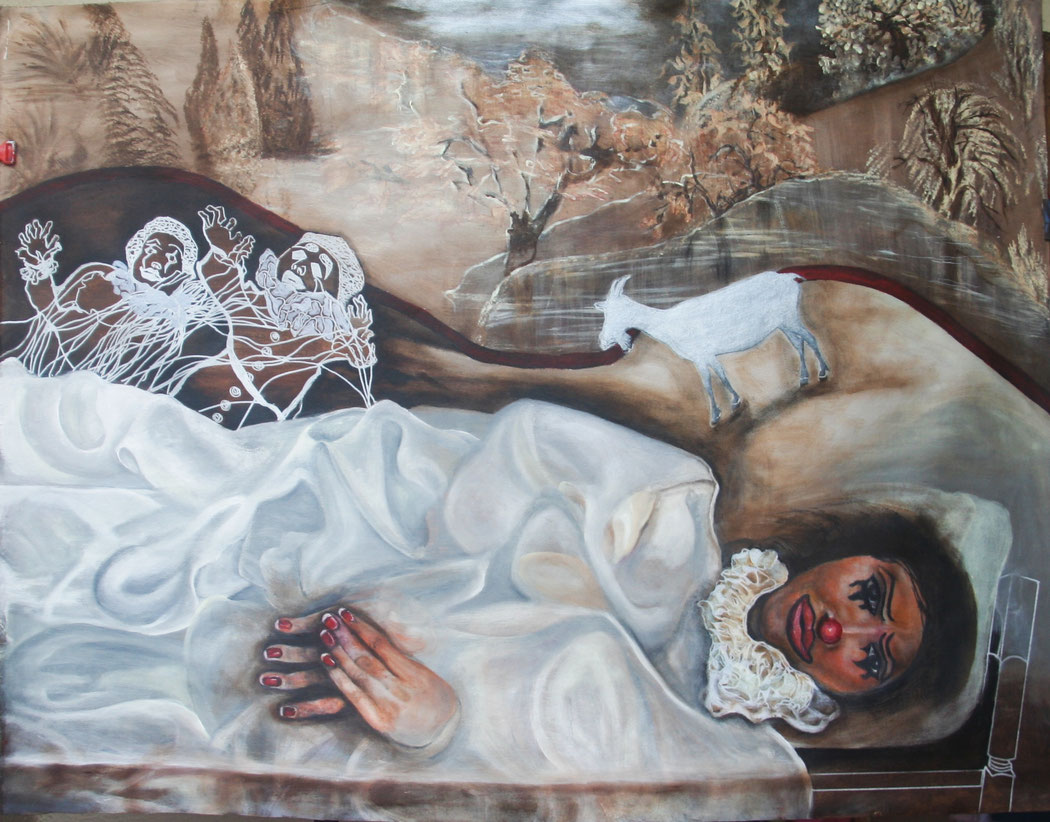 Size: 48x37 ins. Medium: acrylic on canvas