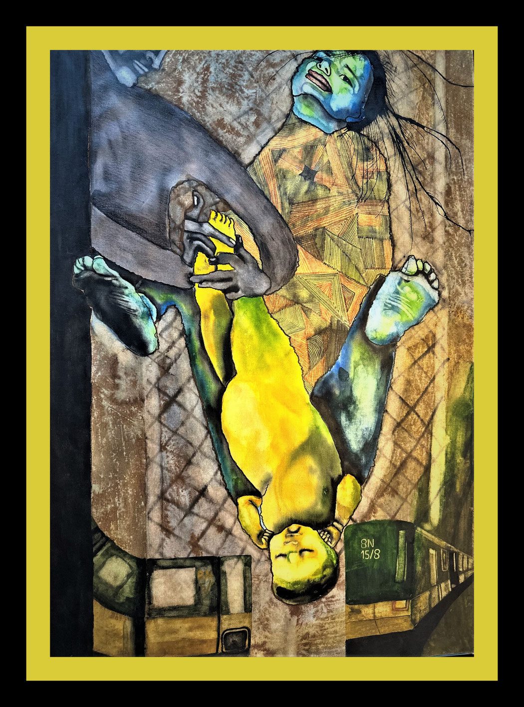 Title: WOMEN SHOULD HAVE A LOT MORE AGENCY. Size: 44x24 ins. Medium: coffee & water colour