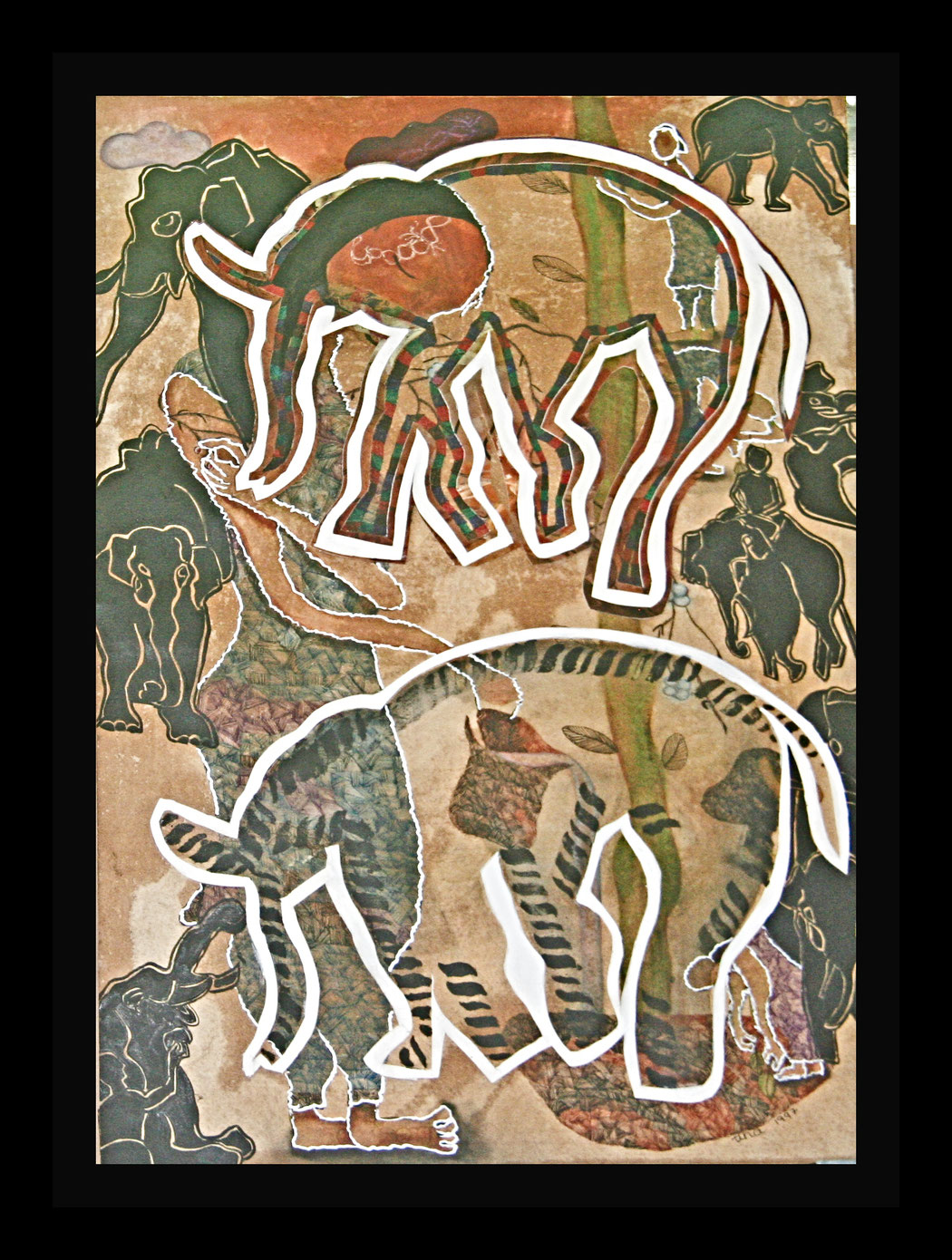 REORIENTNG PRIORITIES - Size: 30x22 ins. Medium: coffee, water colour on paper