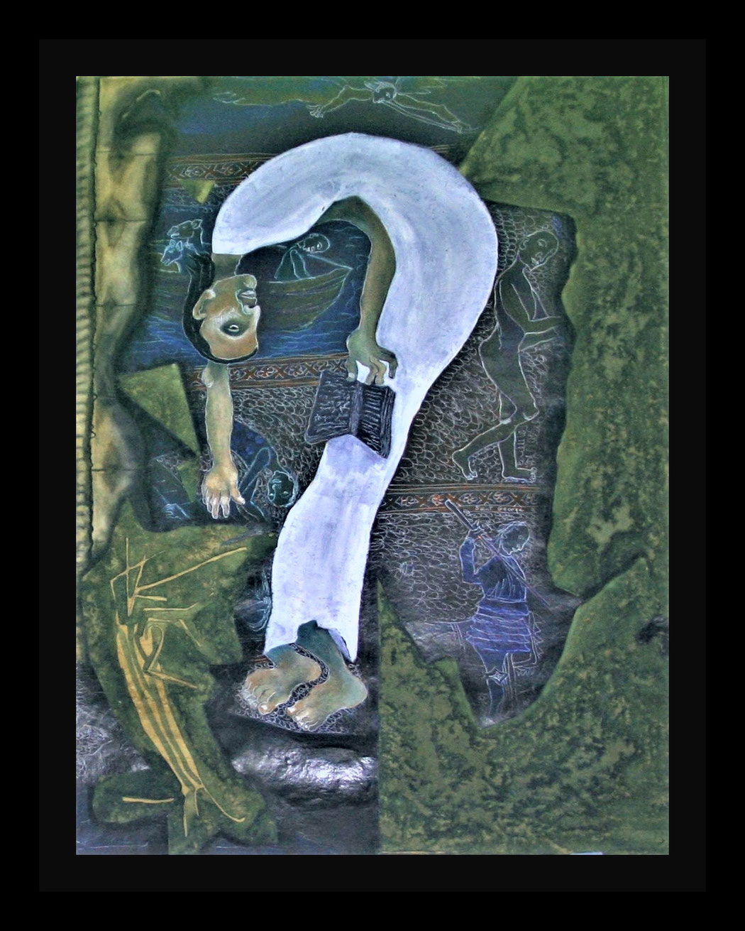 A PARTICULAR PATTERN OF THINKING - Size: 30X22 ins. - Medium: coffee, water colour, pen & ink on paper