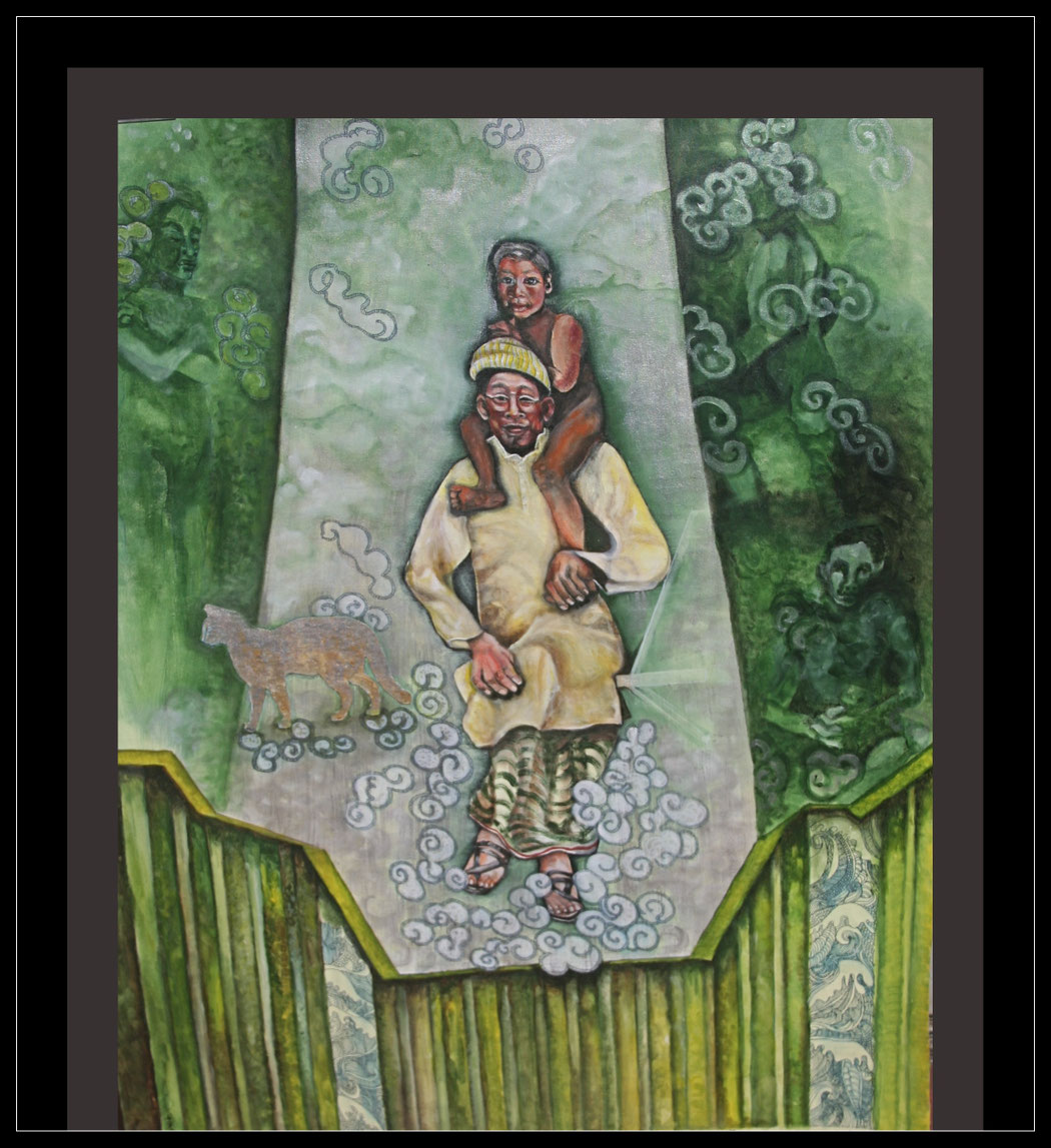   Size: 48x36 is.- Medium: acrylic on board.