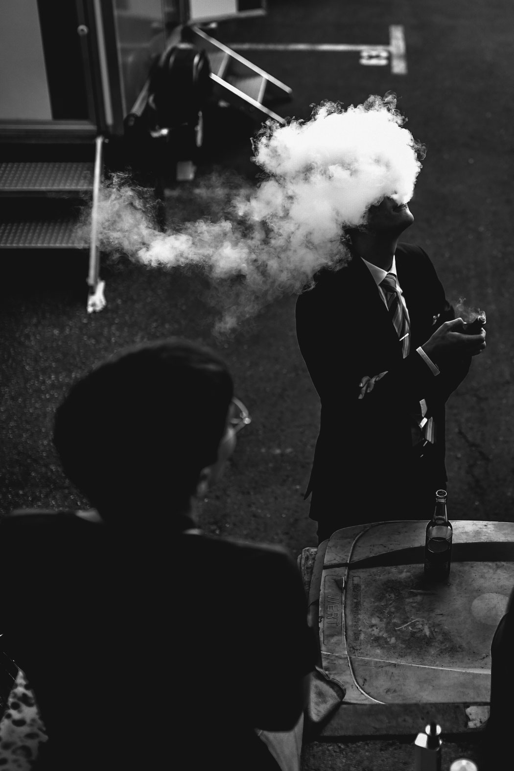 man in the smoke - hamburg Germany