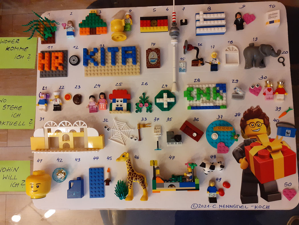 im LEGO-Stil aus Papier erstellte Workshop-Werbung 