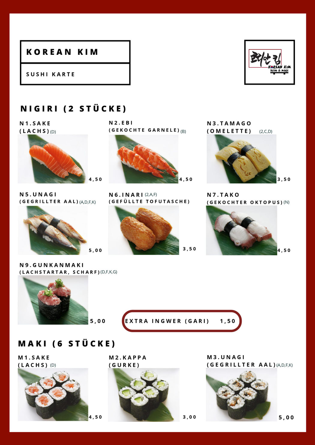 Online Bestellung Zur Abholung Korean Kim Sushi More Bad Homburg
