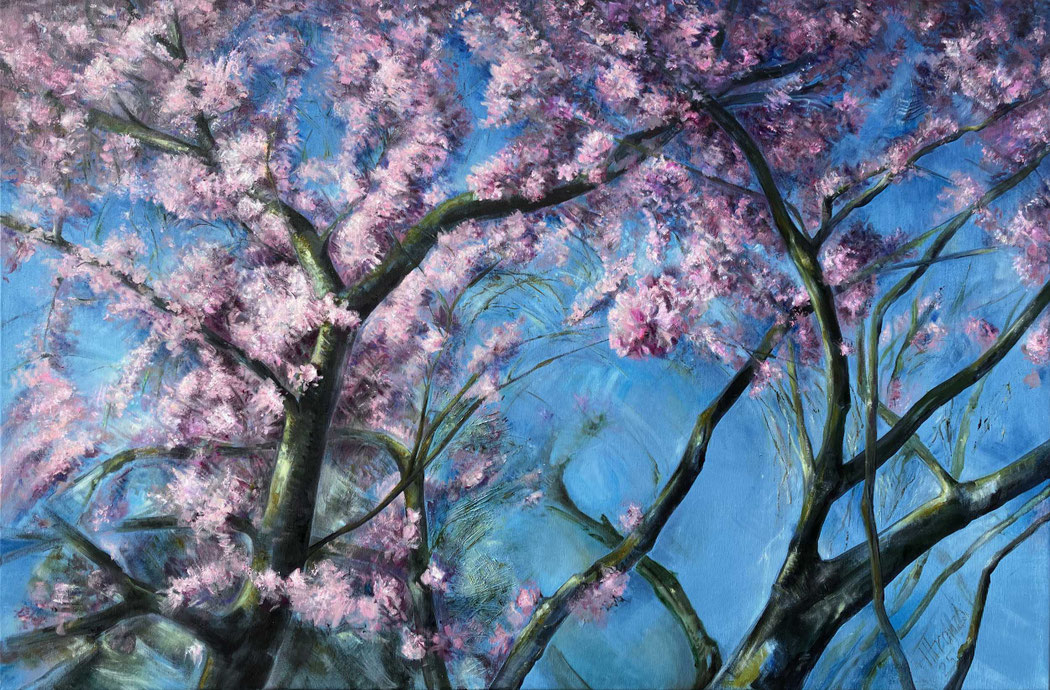 Frühlingsouvertüre Fächerkirsche - Mischtechnik Acryl/Öl auf Leinwand - 80 x 120 - Heidemarie Franz ©