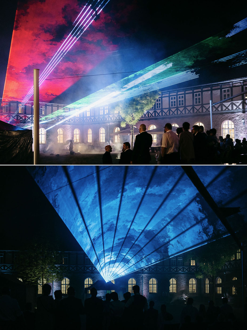 Das Finale eines Traumtages: Party und Lasershow zur Hochzeit in Vienenburg.