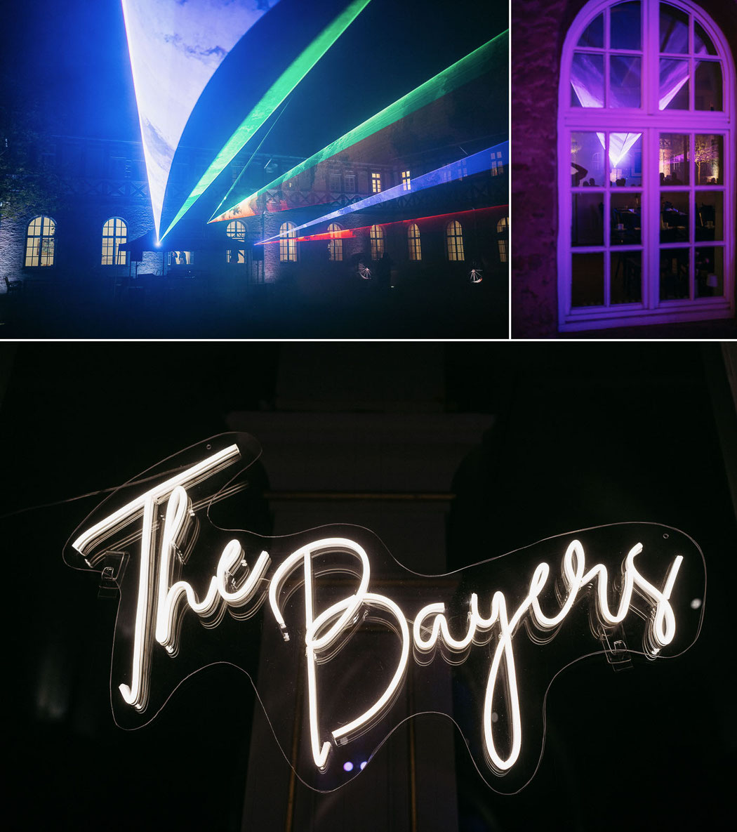 Abschlussfoto: Lasershow leuchtet auf die Nonnenempore.