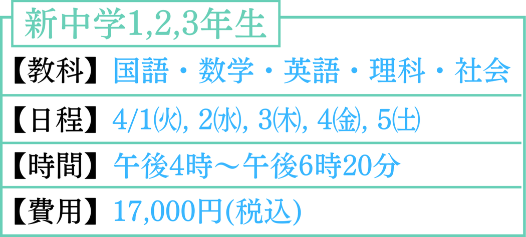 新中学生　国語　数学　英語　理科　社会　