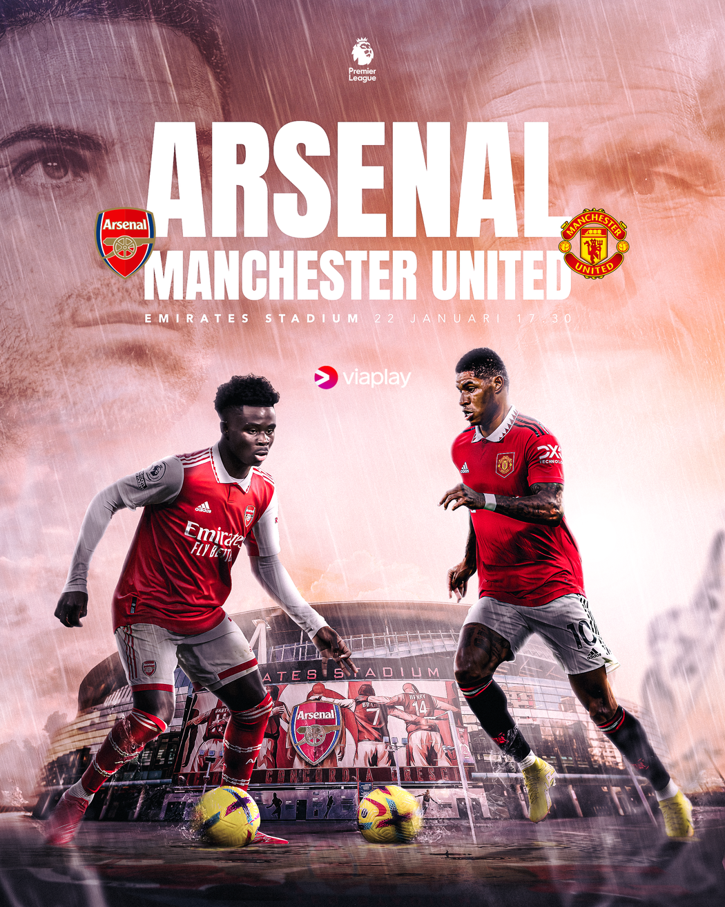 Matchday visual Arsenal - Manchester United - ViaPlay