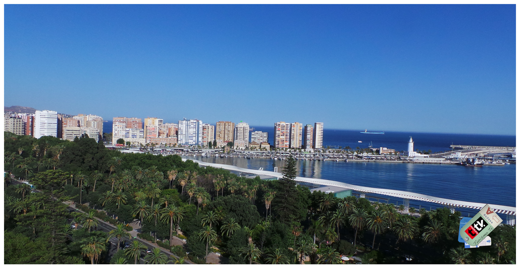 Vista aérea de Puerto y el Jardín -Parque de Málaga