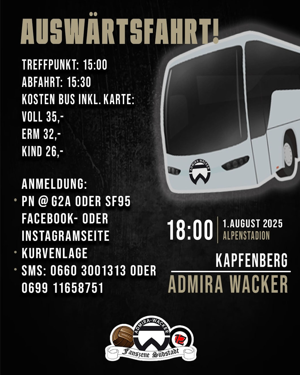 Alle Informationen zur Auswärtsfahrt nach Kapfenberg