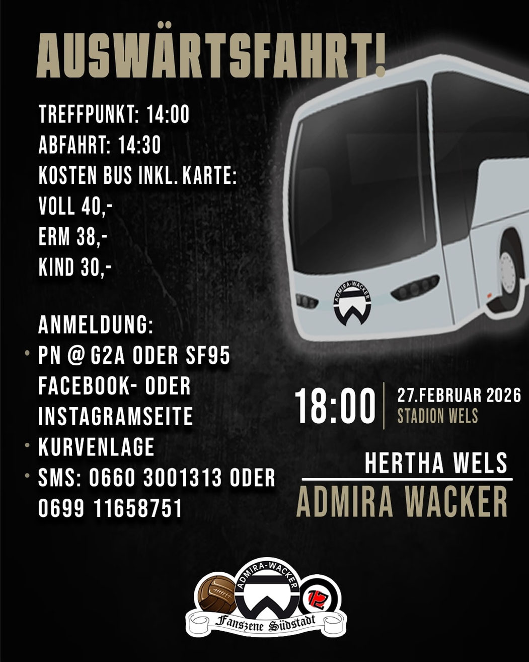 Alle Informationen zur Fanfahrt nach Wels