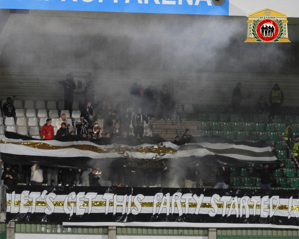 Auch in Leoben zeigten die mitgereisten Fans eine Choreo