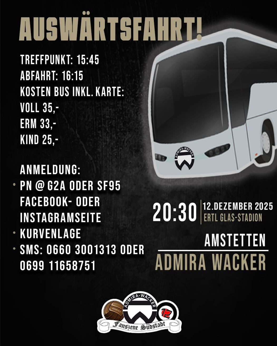 Alle Informationen zur Auswärtsfahrt nach Amstetten