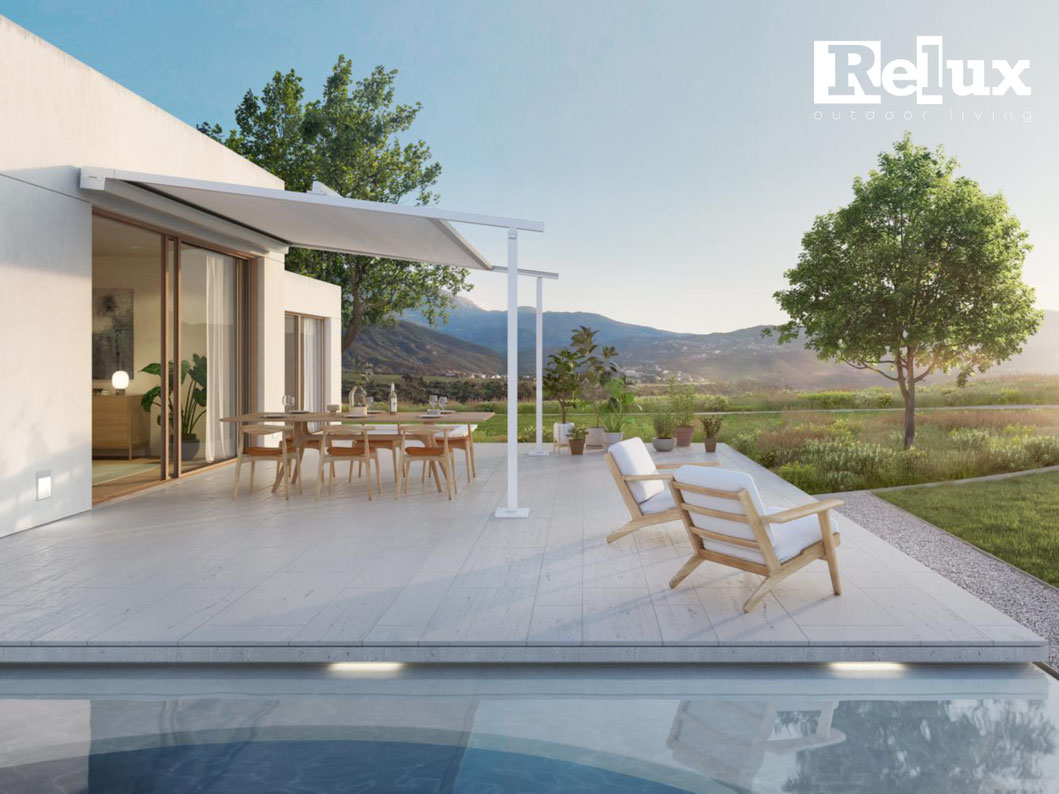 Pergolamarkise zur Beschattung von Terrasse und Garten