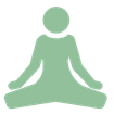 grünes Icon: Mensch in Yogahaltung