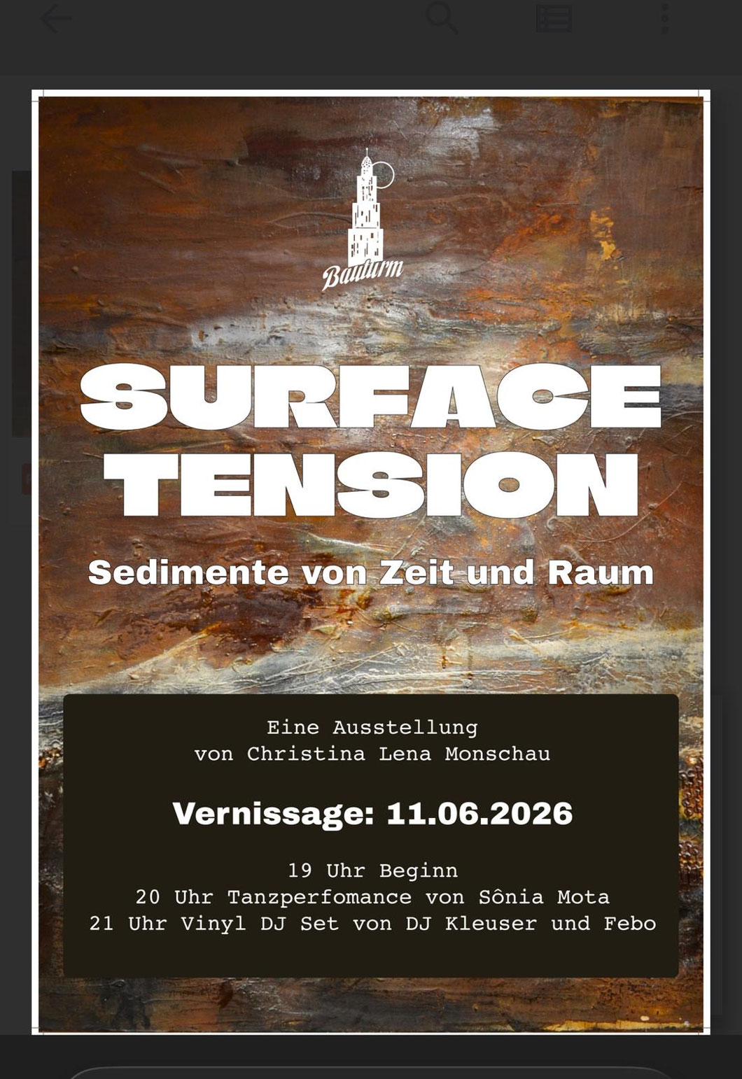 Ausstellung Juni bis Oktober / Vernissage 11.6.2026 