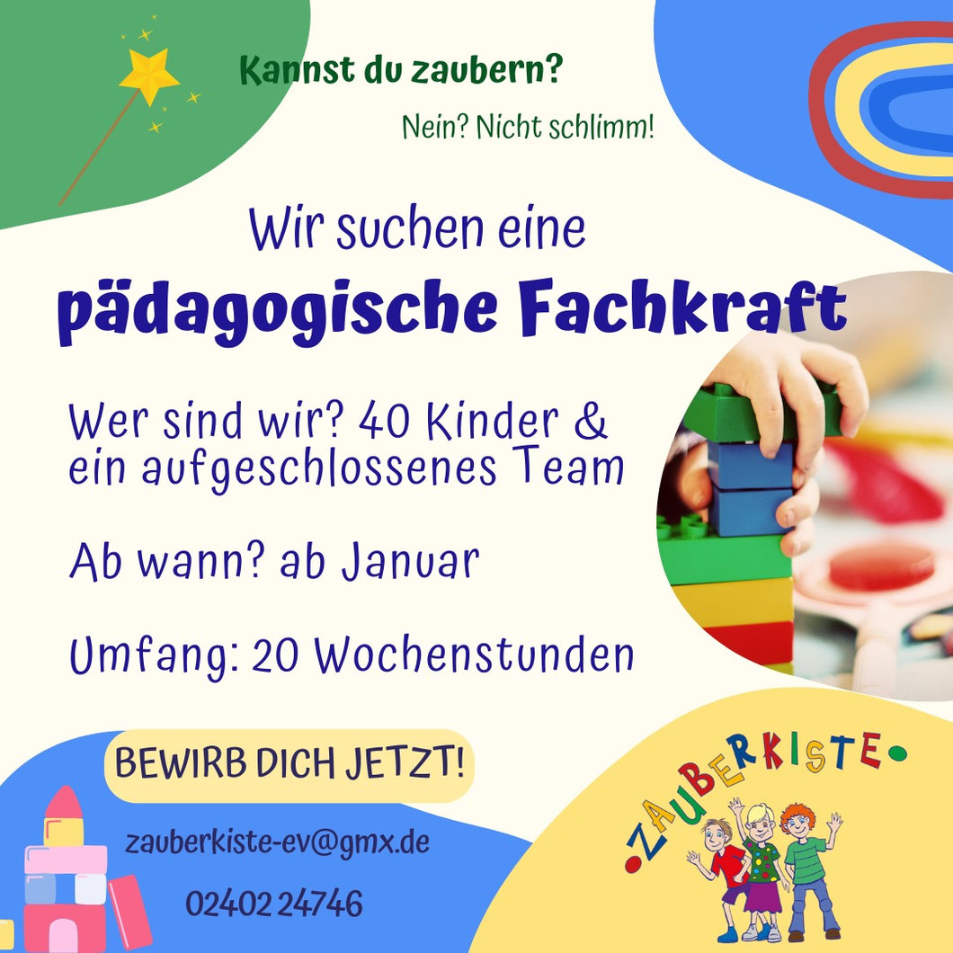 Stellenanzeige - kita-zauberkistes Webseite!