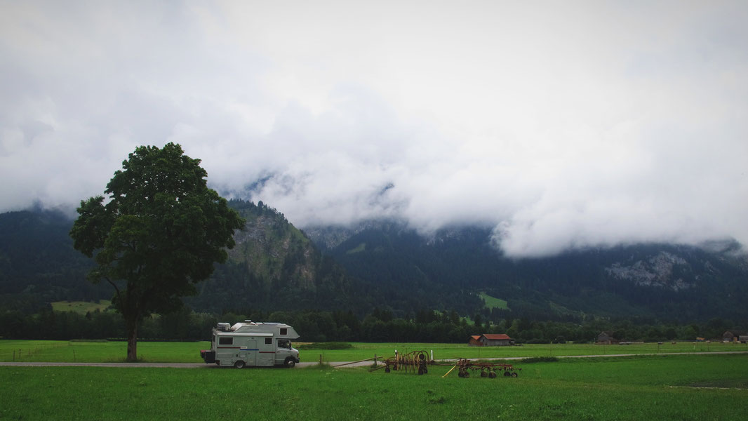 bigousteppes bavière camion mercedes montagne  nuages