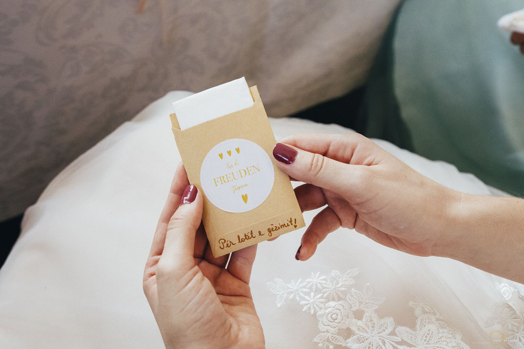 Hochzeitsidee Taschentücher Freudentränen