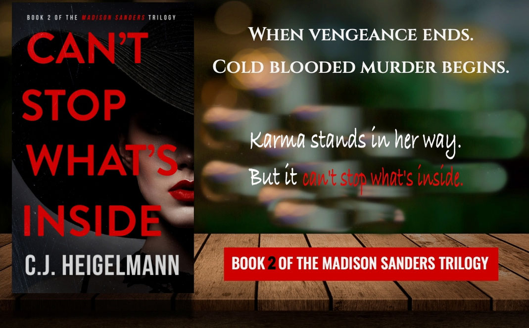 Can't Stop What's Inside by C.J. Heigelmann: Book 2 of the Madison Sanders Trilogy.