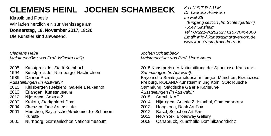Jochen Schambeck Kunstraum Dr Laurenz Averkorn Galerie Fur Zeitgenossische Kunst Baden Baden