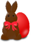 chocolate Easter bunny and egg