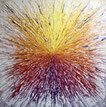 Jeune artiste graffeur, explosion de couleur sur fond blanc, jeremy besset