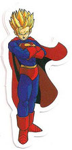 PEGATINA/STICKER - DIBUJOS ANIMADOS - DRAGON BALL (SUPERBOY) 7 CM X 3,5 CM (NUEVA) 0,80€.