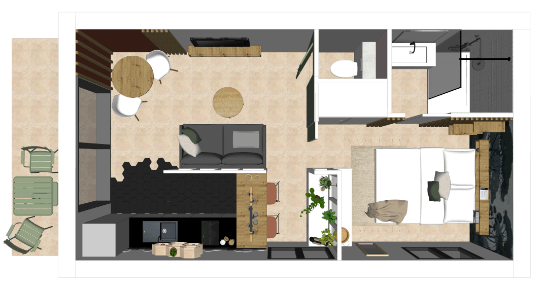 Aménagement studio 30 m2