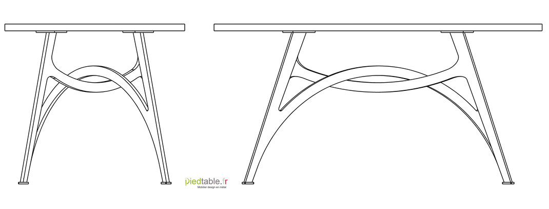 Pied de table sur-mesure en forme de voute