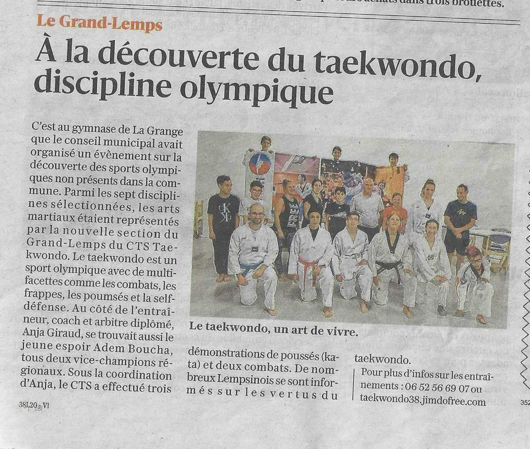 CTS Taekwondo Maintenant aussi à Le-Grand-Lemps