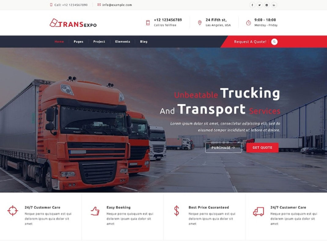 Sitio web para empresas de Fletes y Transportes en México