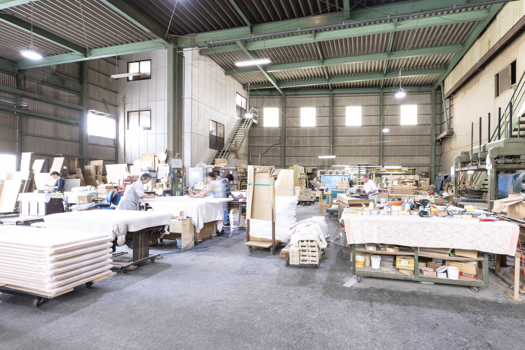江島木工　福岡県大川市　家具　檜　作業場