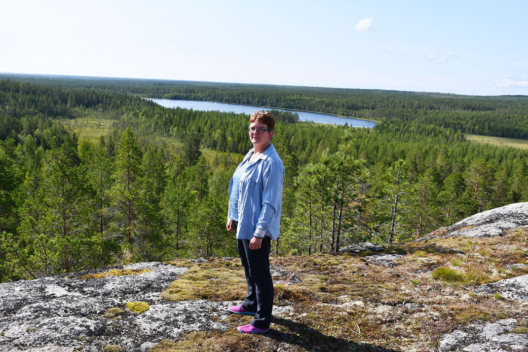 Cornelia Biedermann auf ihrer Finnland-Reise.