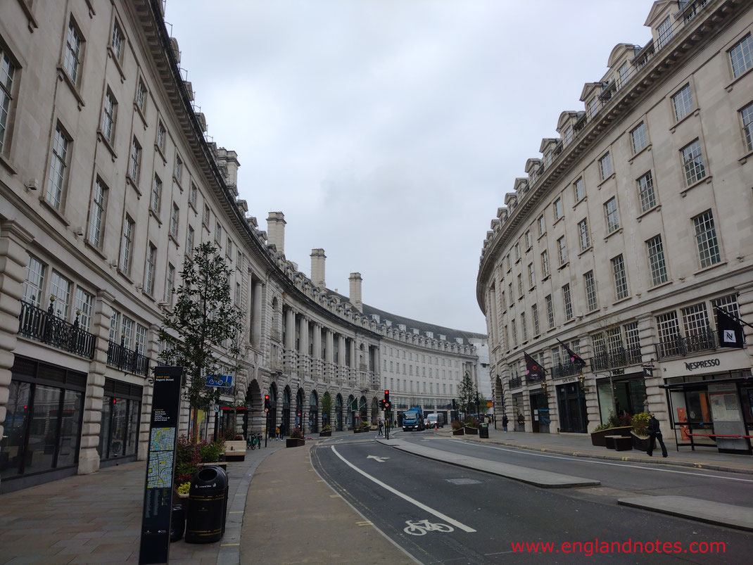 Sehenswürdigkeiten und Geschichte im Londoner Stadtviertel Mayfair: Regents Street, Piccadilly, Marble Arch
