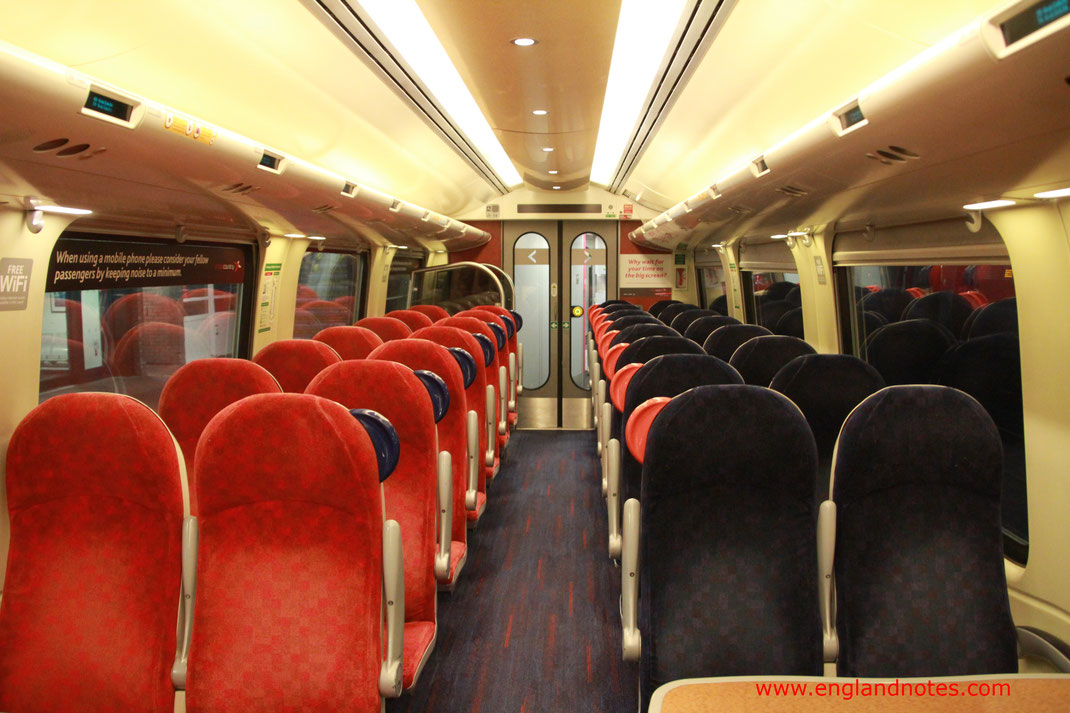 Reiseplanung England, Mit dem Zug durch Englandreise: Sitze in den Nahverkehrszügen
