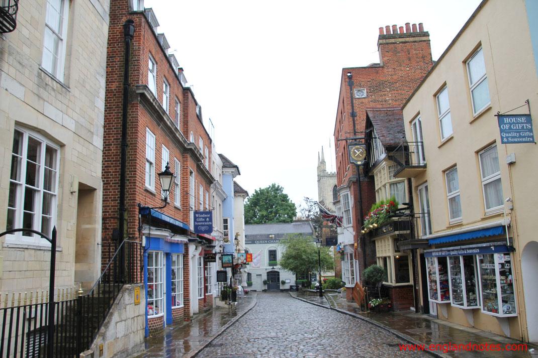 Sehenswürdigkeiten in Windsor, Berkshire, England, Großbritannien. Die königliche Familie und der Name Windsor