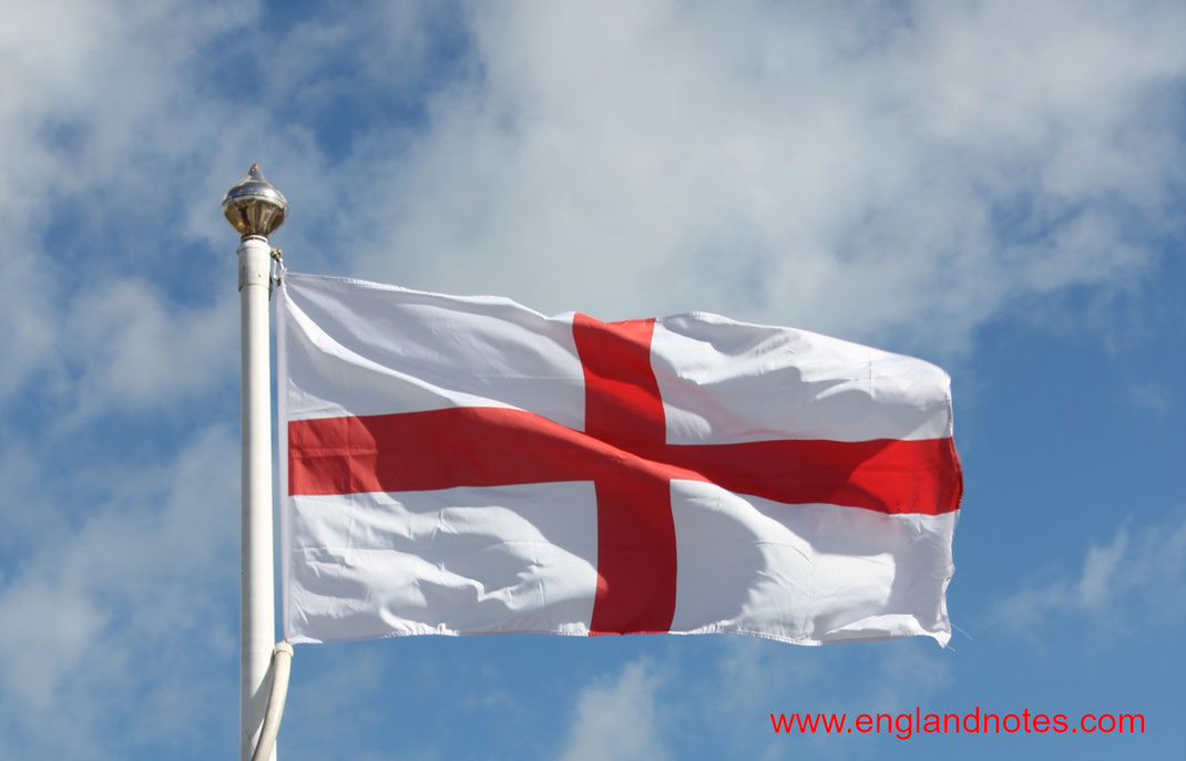 Geschichte der britischen Flagge Union Jack Ansicht der englischen Flagge mit dem Georgskreuz