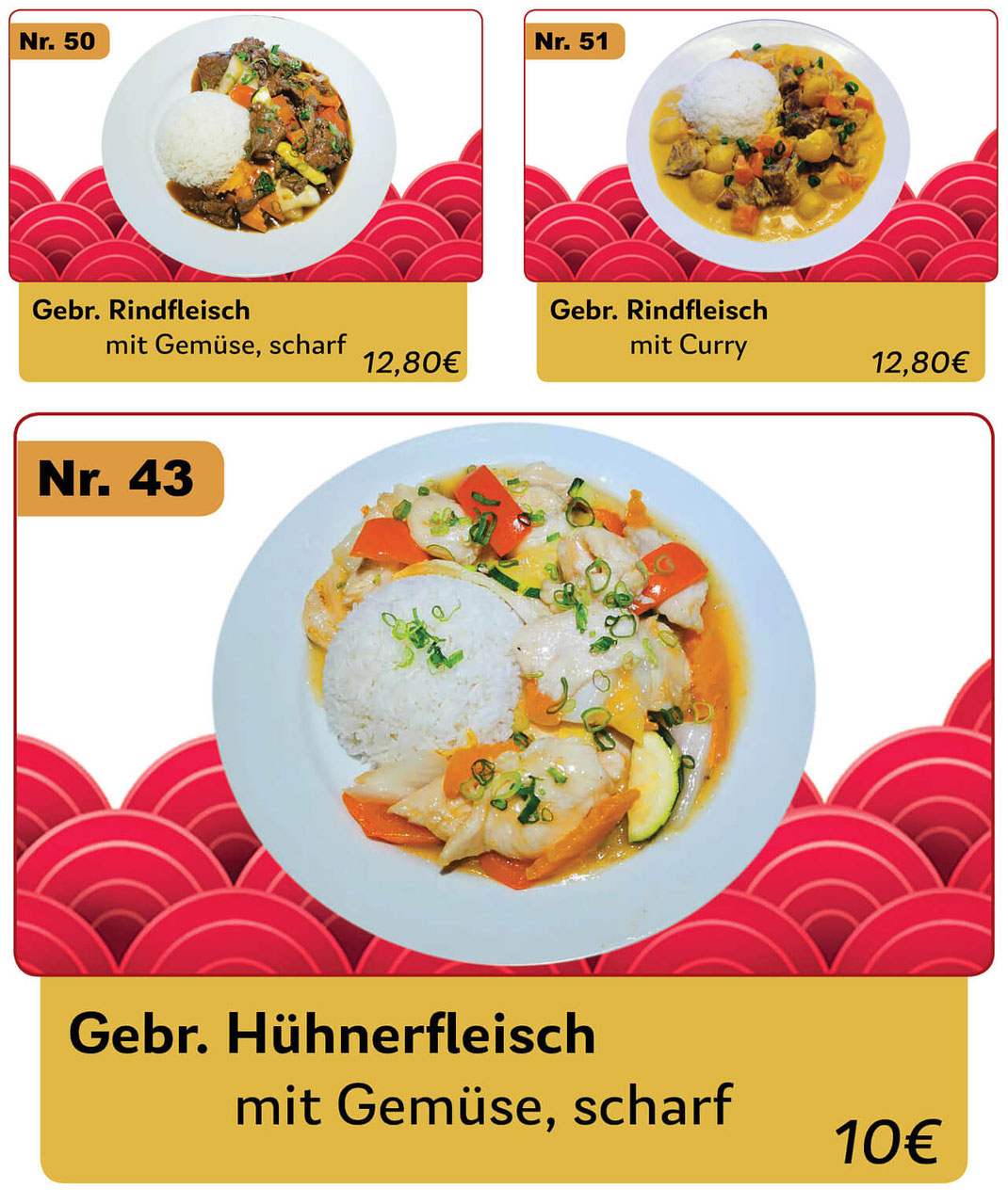 Rindfleisch mit Gemüse oder Curry