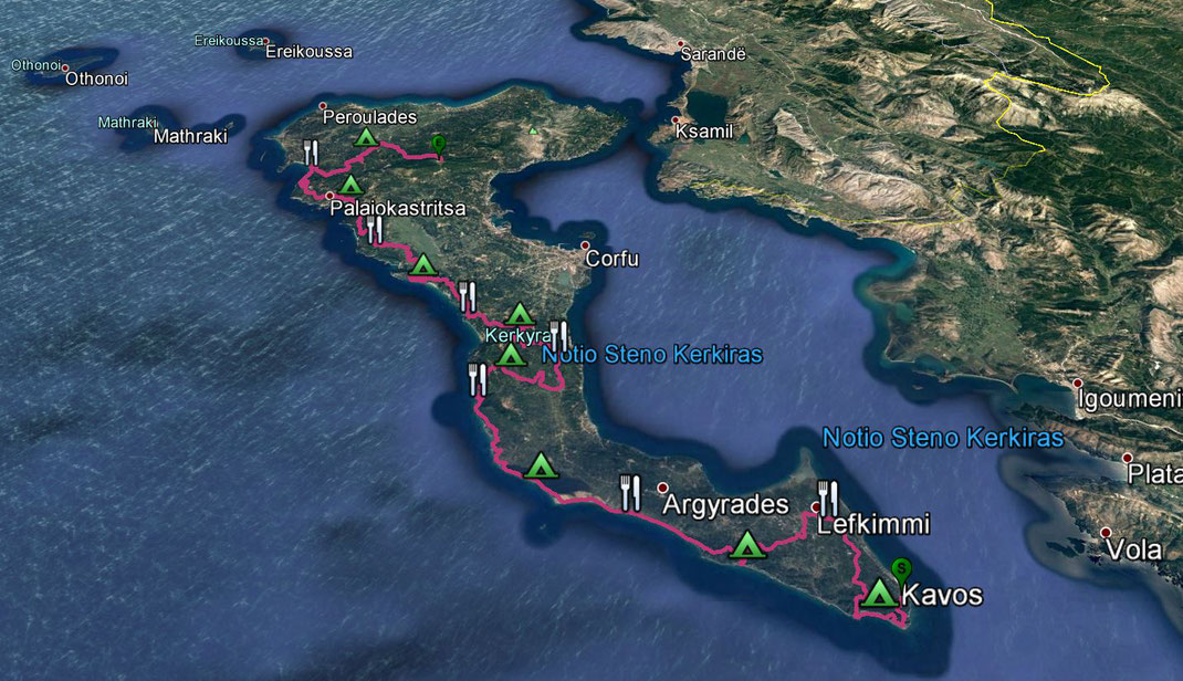 Corfu Hiking Trail Map Corfu Trail 2017 - Trekkingadventures