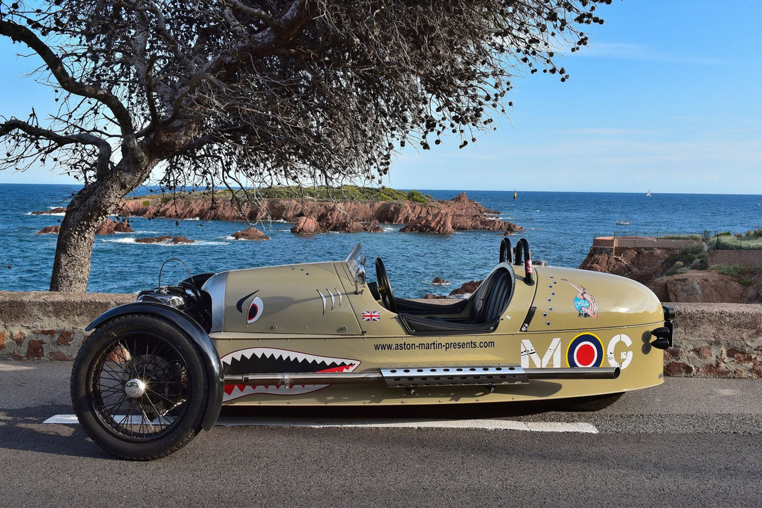 Morgan 3 Wheeler in Saint Raphaël, Estérel, French Riviera